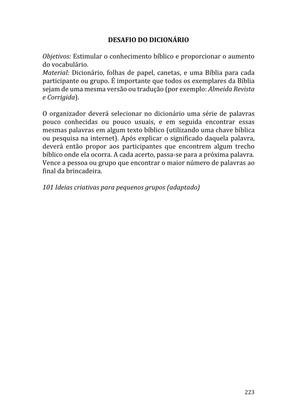 Celebrando as escrituras: Uma coletânea de recursos para vivermos e celebrarmos a Bíblia Sagrada — page 223