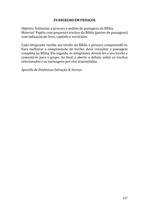 Celebrando as escrituras: Uma coletânea de recursos para vivermos e celebrarmos a Bíblia Sagrada — page 227