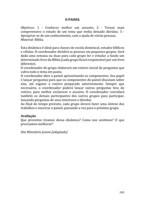 Celebrando as escrituras: Uma coletânea de recursos para vivermos e celebrarmos a Bíblia Sagrada — page 245