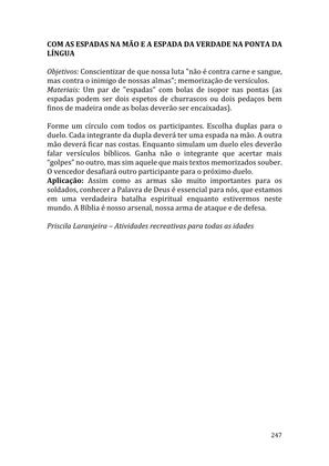 Celebrando as escrituras: Uma coletânea de recursos para vivermos e celebrarmos a Bíblia Sagrada — page 247