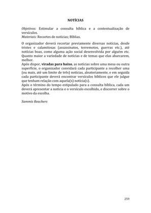 Celebrando as escrituras: Uma coletânea de recursos para vivermos e celebrarmos a Bíblia Sagrada — page 259