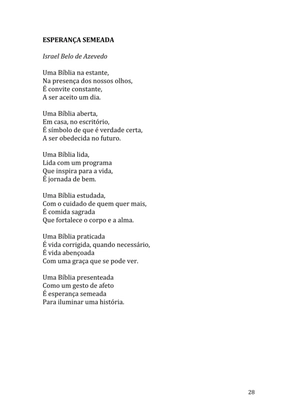 Celebrando as escrituras: Uma coletânea de recursos para vivermos e celebrarmos a Bíblia Sagrada — page 28