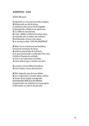Celebrando as escrituras: Uma coletânea de recursos para vivermos e celebrarmos a Bíblia Sagrada — page 45