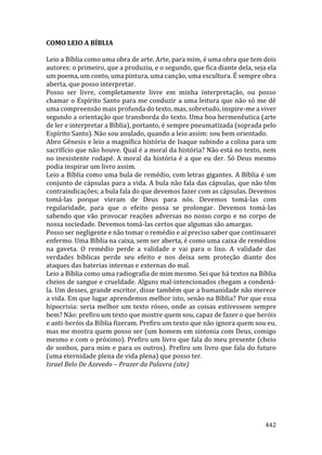 Celebrando as escrituras: Uma coletânea de recursos para vivermos e celebrarmos a Bíblia Sagrada — page 442