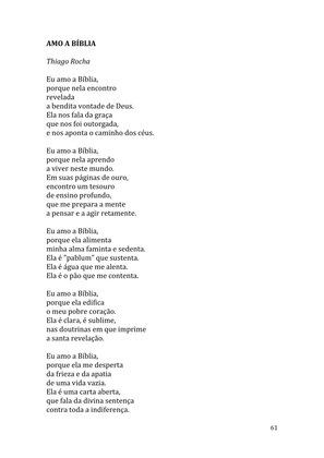 Celebrando as escrituras: Uma coletânea de recursos para vivermos e celebrarmos a Bíblia Sagrada — page 61