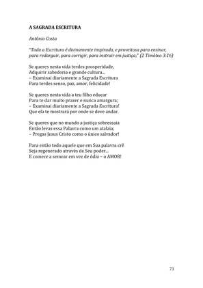 Celebrando as escrituras: Uma coletânea de recursos para vivermos e celebrarmos a Bíblia Sagrada — page 73
