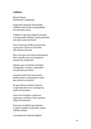 Celebrando as escrituras: Uma coletânea de recursos para vivermos e celebrarmos a Bíblia Sagrada — page 81